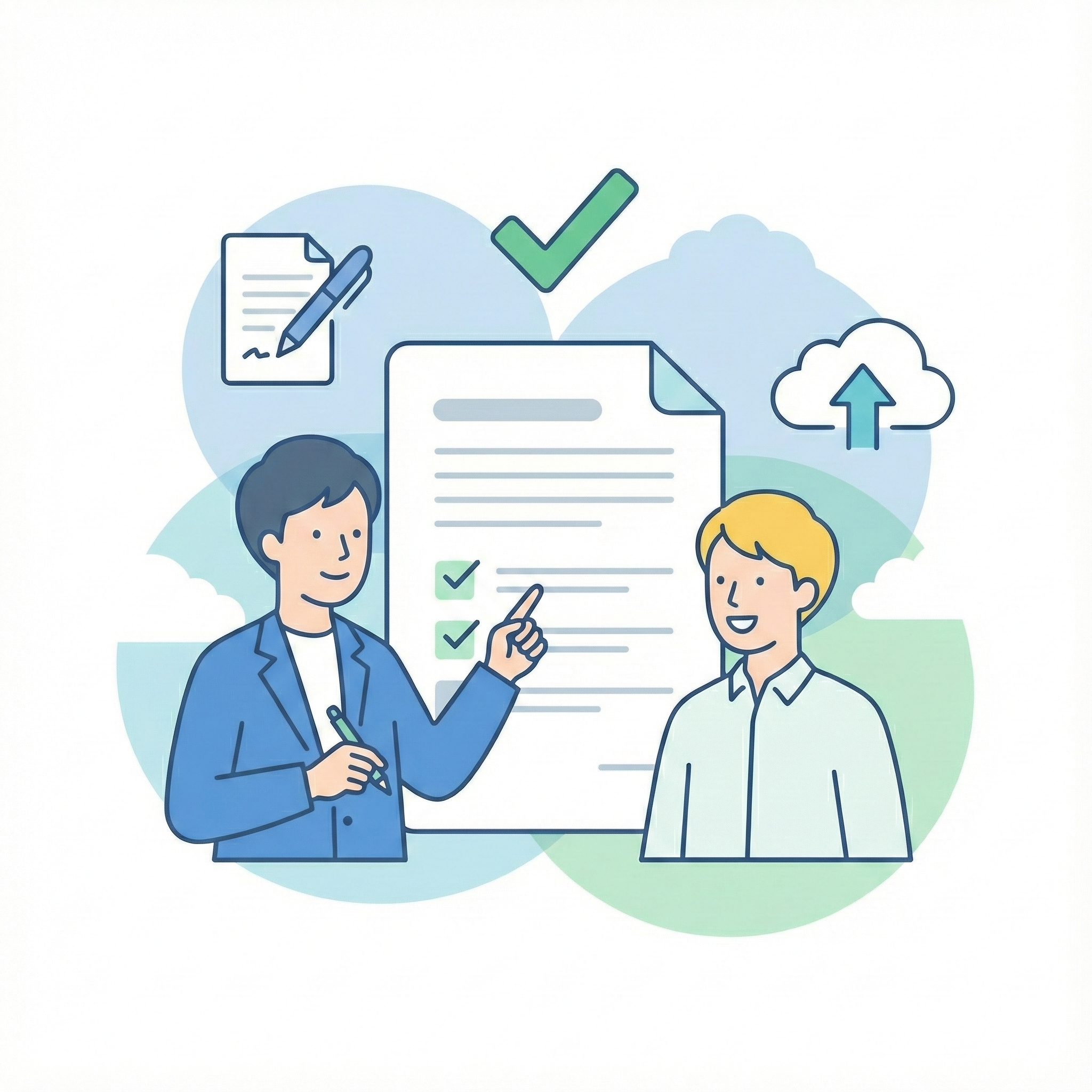 書類作成・提出のイラスト